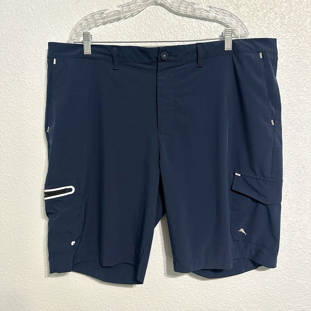 Tommy Bahama Cargo Shorts Mens 42 Navy IslandZone 10” Performance Utility Wear